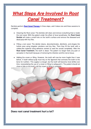 What Steps Are Involved In Root Canal Treatment