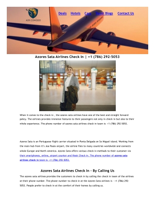 Azores Sata Airlines Check-in