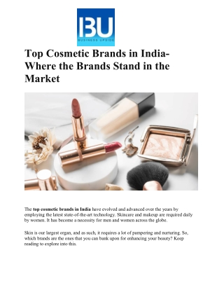 Top Cosmetic Brands in India- Where the Brands Stand in the Market