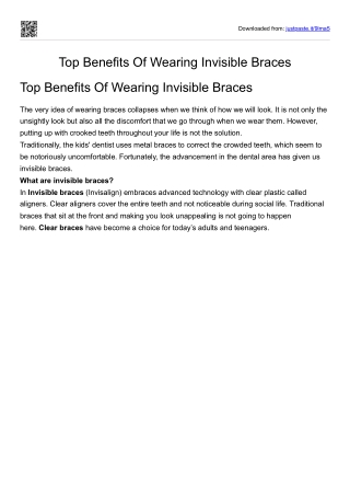 Top benefits of wearing invisible braces