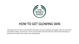 How to get glowing skin