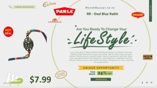 RR - Oval Blue Rakhi - Rakhi Collection in New Zealand