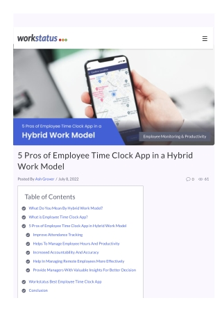 5 Pros of Employee Time Clock App in a Hybrid Work Model