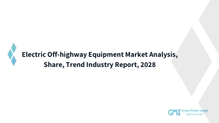 Electric Off-highway Equipment Market 2022-2028; Growth Forecast & Industry Shar