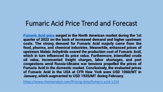 Fumaric Acid Price Trend and Forecast