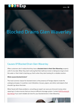 Blocked Drains Glen Waverley