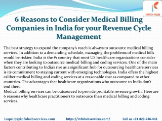 6 Reasons to Consider Medical Billing Companies in India for your Revenue Cycle