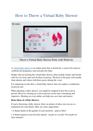 Virtual Baby Shower |Ideas to host Virtual Baby Shower