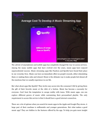 Average Cost To Develop A Music Streaming App