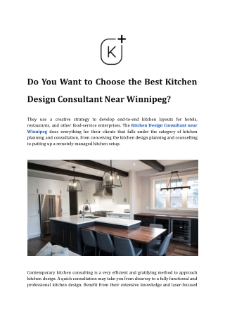 Do You Want to Choose the Best Kitchen Design Consultant Near Winnipeg ?