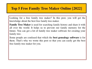 Top 5 Free Family Tree Maker Online [2022]