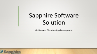 On Demand Education App Development | Sapphire