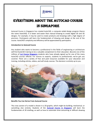 Everything about the Autocad Course in Singapore