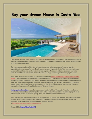 Buy Your Beautiful Dream House In Costa Rica From Nestpropertiescostarica