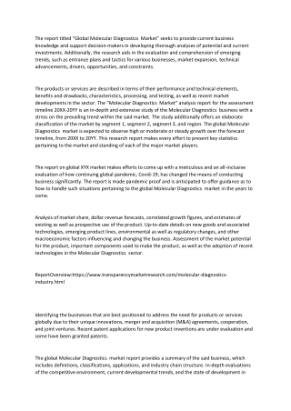 Molecular Diagnostics Market