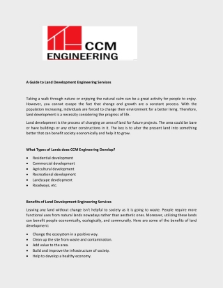 Land Development Engineering Services in Dallas, TX