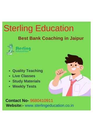 Top Bank Coaching In jaipur Sterling Education