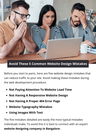 Avoid These 5 Common Website Design Mistakes