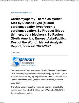 Cardiomyopathy Therapies Market