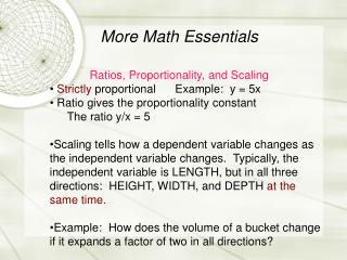 More Math Essentials