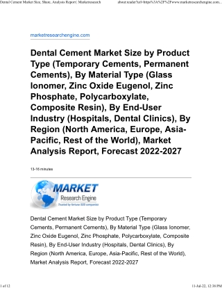 Dental Cement Market