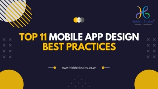 Top 11 Mobile App Design Best Practices