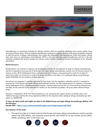 Europe and Japan Allergy Immunotherapy Market
