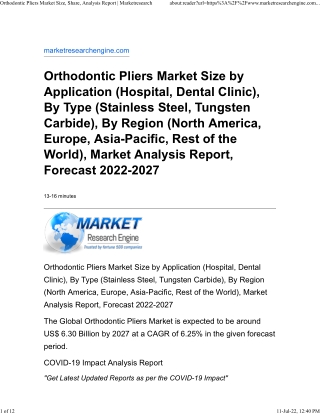 Orthodontic Pliers Market