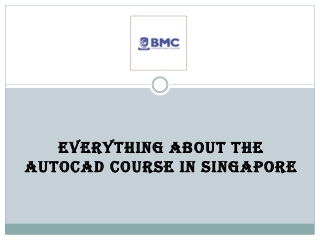 Everything about the Autocad Course in Singapore