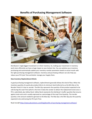 Benefits of Purchasing Management Softwar