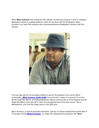 Manu Kumaran Tax credit | Manu Kumaran