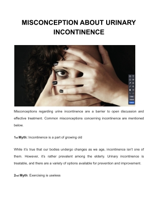 MISCONCEPTION ABOUT URINARY INCONTINENCE