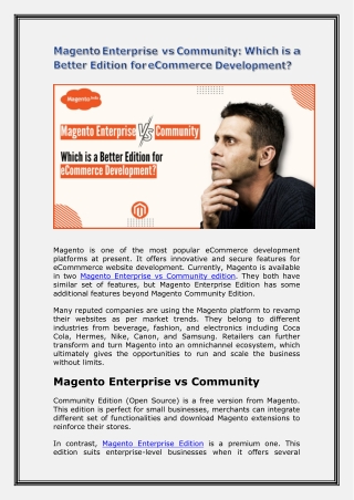 Magento Enterprise vs Community Which is a Better Edition for eCommerce Development