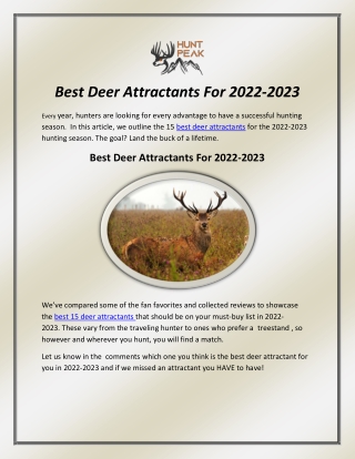 Best Deer Attractants
