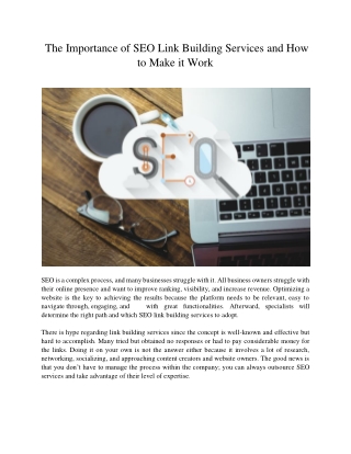The Importance of SEO Link Building Services and How to Make it Work