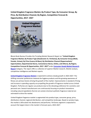 United Kingdom Fragrance Market Research Report 2017-2027