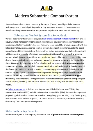 Modern Submarine Combat System