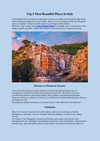 Top 5 Most Beautiful Places In Italy