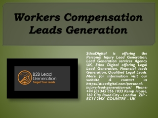 Workers Compensation Leads Generation