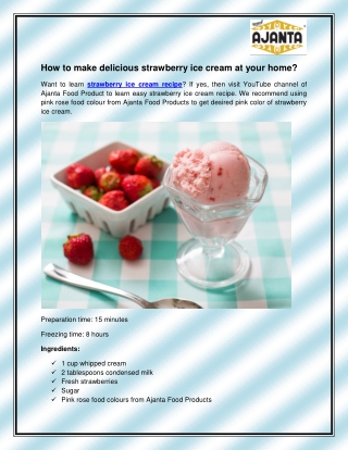 strawberry ice cream recipe Hindi 