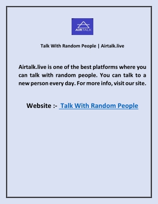 Talk With Random People  Airtalk.live