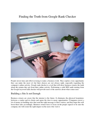 Finding the Truth from Google Rank Checker