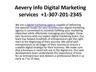 Aevery info Digital Marketing services   1-307-201-2345