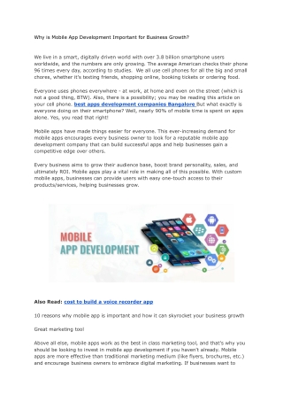 Why is Mobile App Development Important for Business Growth - Google Docs