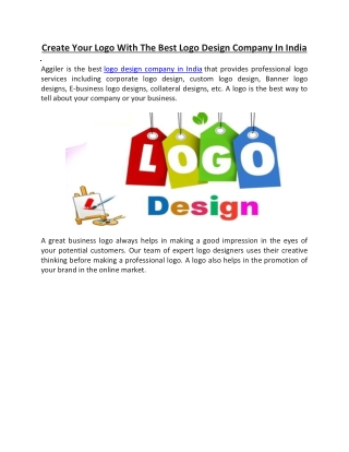 Create Your Logo With The Best Logo Design Company In India