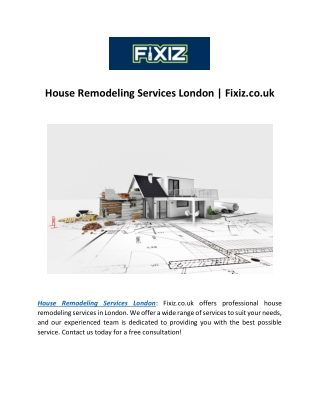 House Remodeling Services London | Fixiz.co.uk