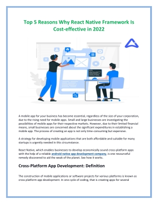 Top 5 Reasons Why React Native Framework Is Cost-effective in 2022