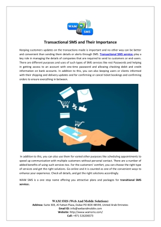 Transactional SMS and Their Importance