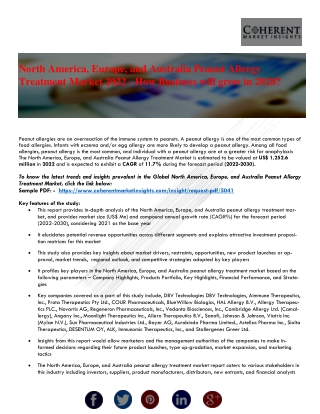 North America, Europe, and Australia Peanut Allergy Treatment Market