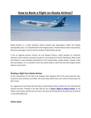 How to Book a Flight on Alaska Airlines